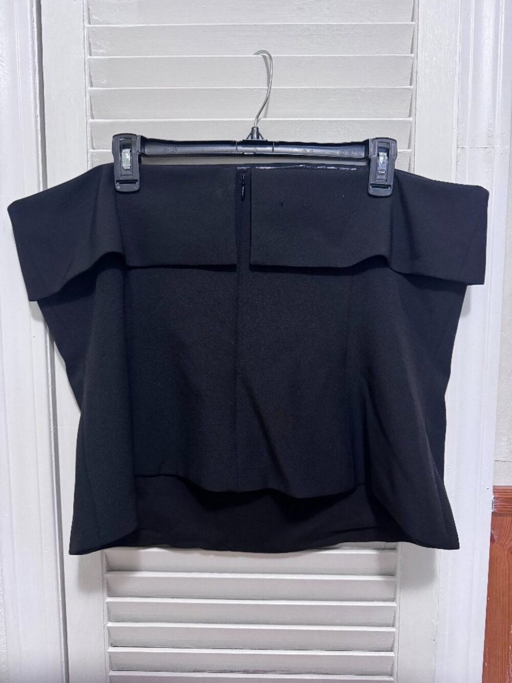 Express Stretch Twill Fold Over Strapless Tailored Top